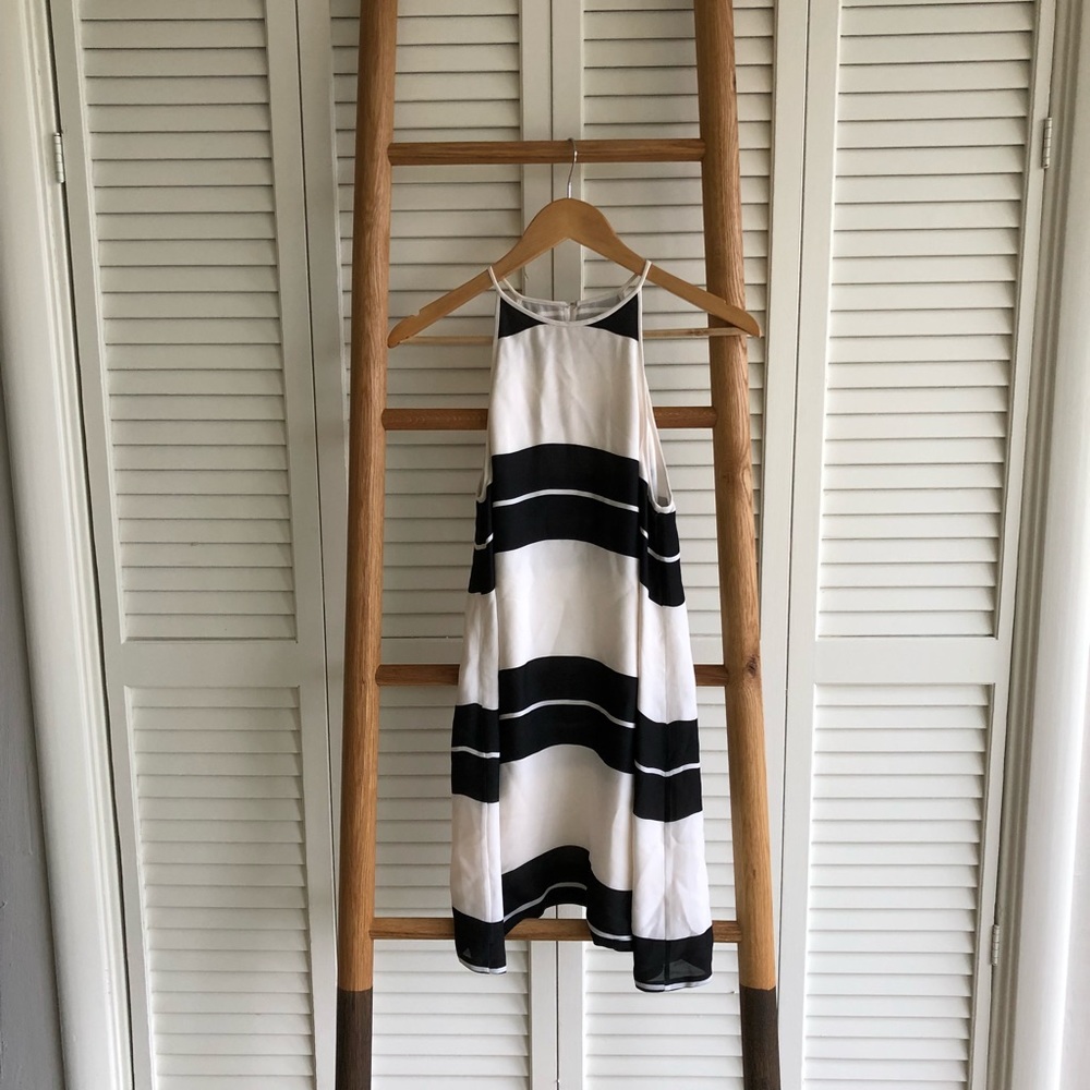 ALC black and white striped dress XS